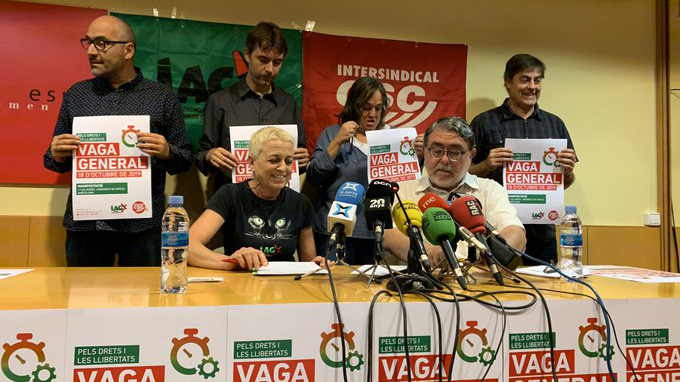  IAC i CSC convoquen vaga general el 18 d'octubre a Catalunya
