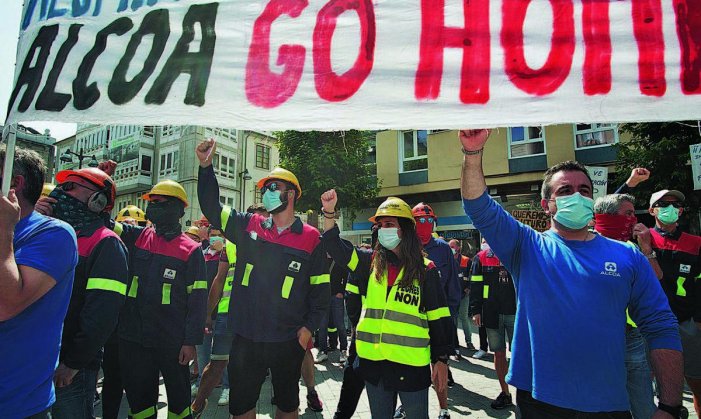Visca la lluita dels treballadors d'Alcoa i empreses auxiliars en vaga indefinida!