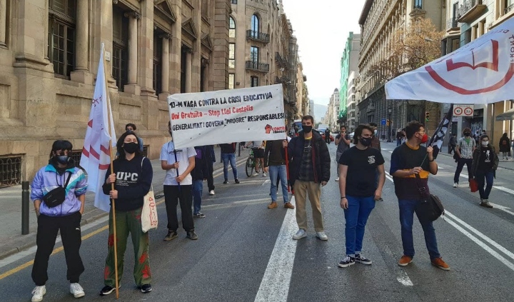 Manifestacions estudiantils contra la Llei Castells, el nou Pla Bolonya del ministre d'Unidas Podemos