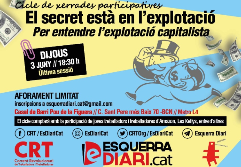 El secret està en l'explotació: xerrades a Barcelona per a entendre l'explotació capitalista