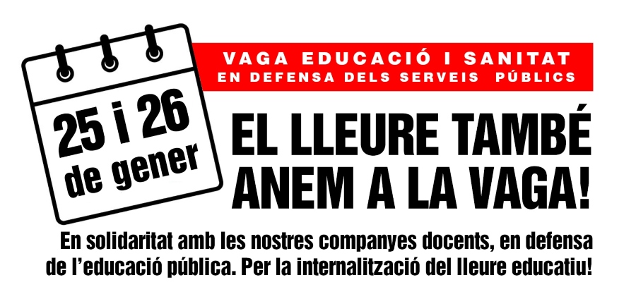 Comunicat CGT Lleure | "Vaga Educació i Sanitat en defensa dels serveis públics: EL LLEURE TAMBÉ ANEM A LA VAGA!"