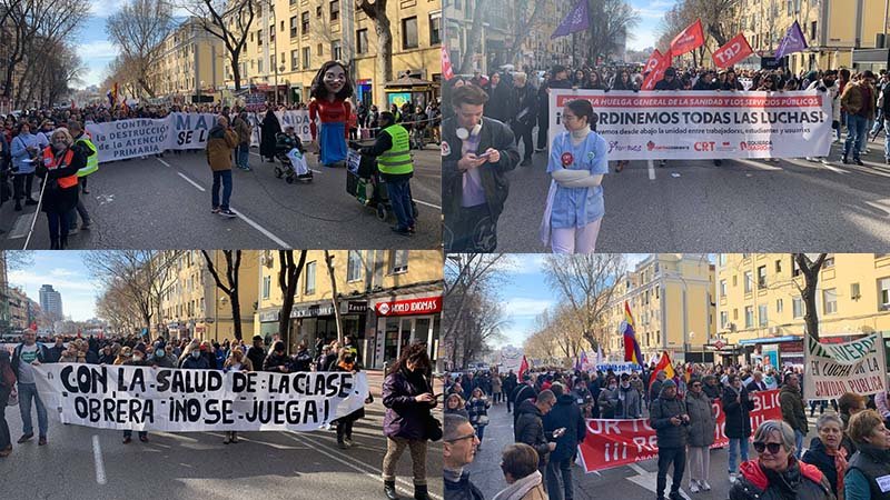 Multitudinària manifestació per la sanitat pública a Madrid