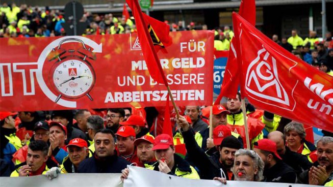 Alemanya: el sindicat metal·lúrgic radicalitza les vagues per la reducció de la jornada laboral