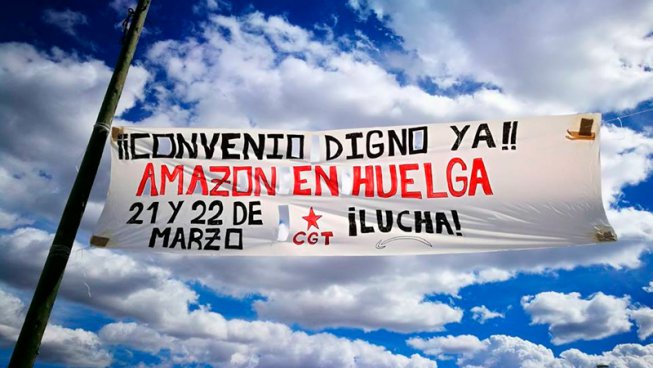 Treballadors d'Amazon a Madrid criden a la solidaritat a la resta de magatzems a Europa