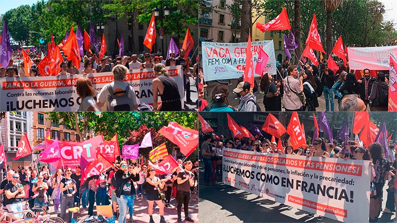 1 de Maig | A l'Estat espanyol hem sortit als carrers contra la guerra i l'explotació capitalista: Lluitem com a França!
