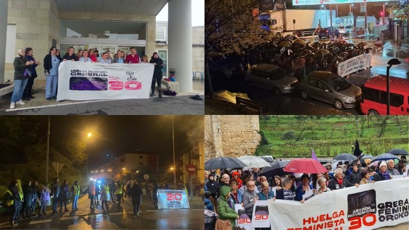Arrenca amb força la vaga general feminista a Euskal Herria