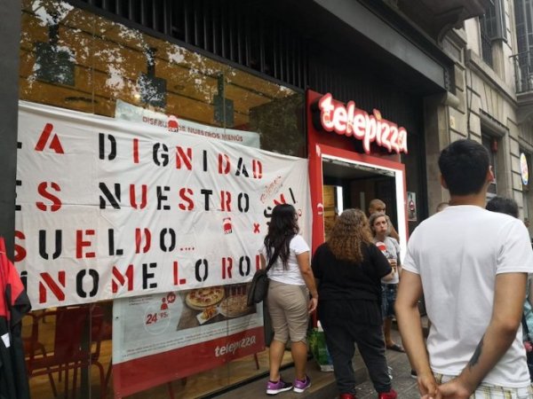 La vaga a Telepizza aconsegueix una pujada parcial: la lluita continua
